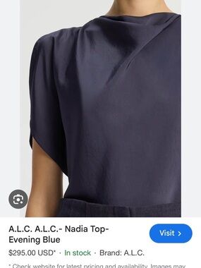 A.L.C. Nadia Silk Top - Navy Evening